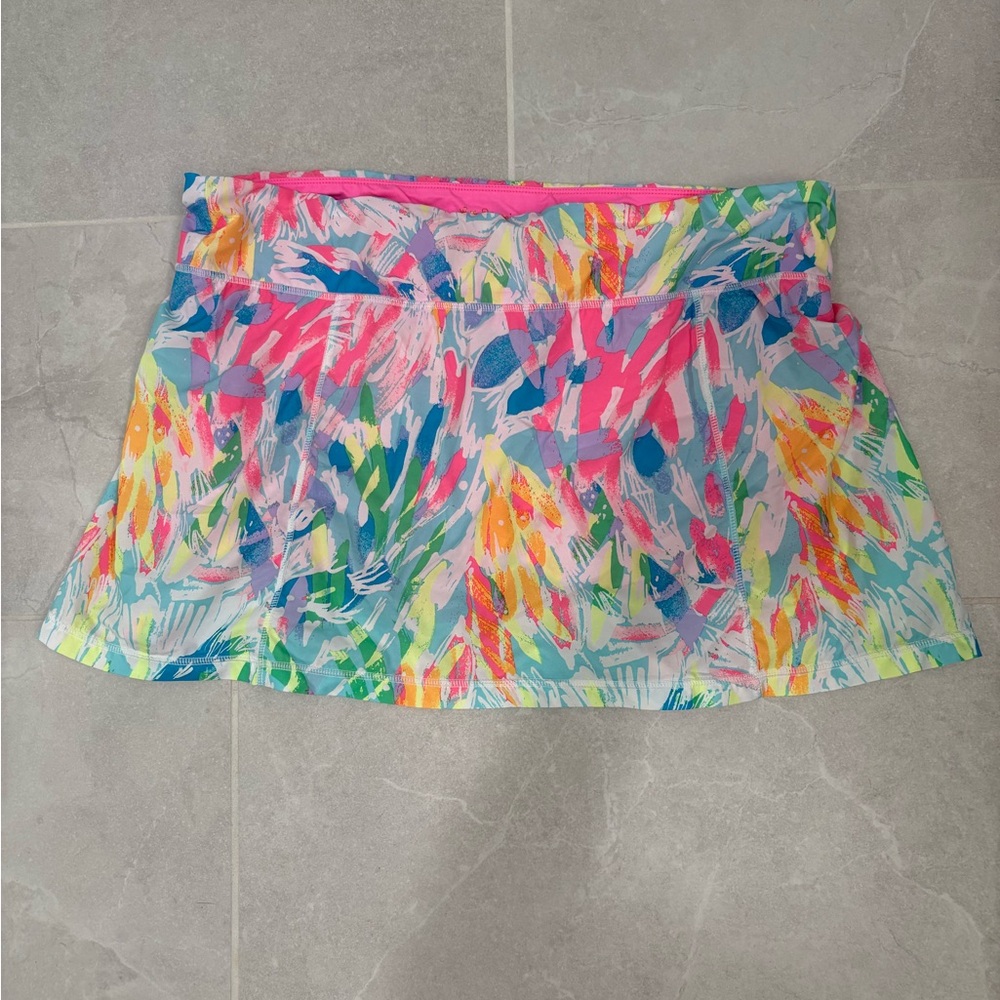 Lilly Pulitzer Luxletic Josephine Skirt Skort in Multi Sparkling Sands Size XL - Picture 2 of 10